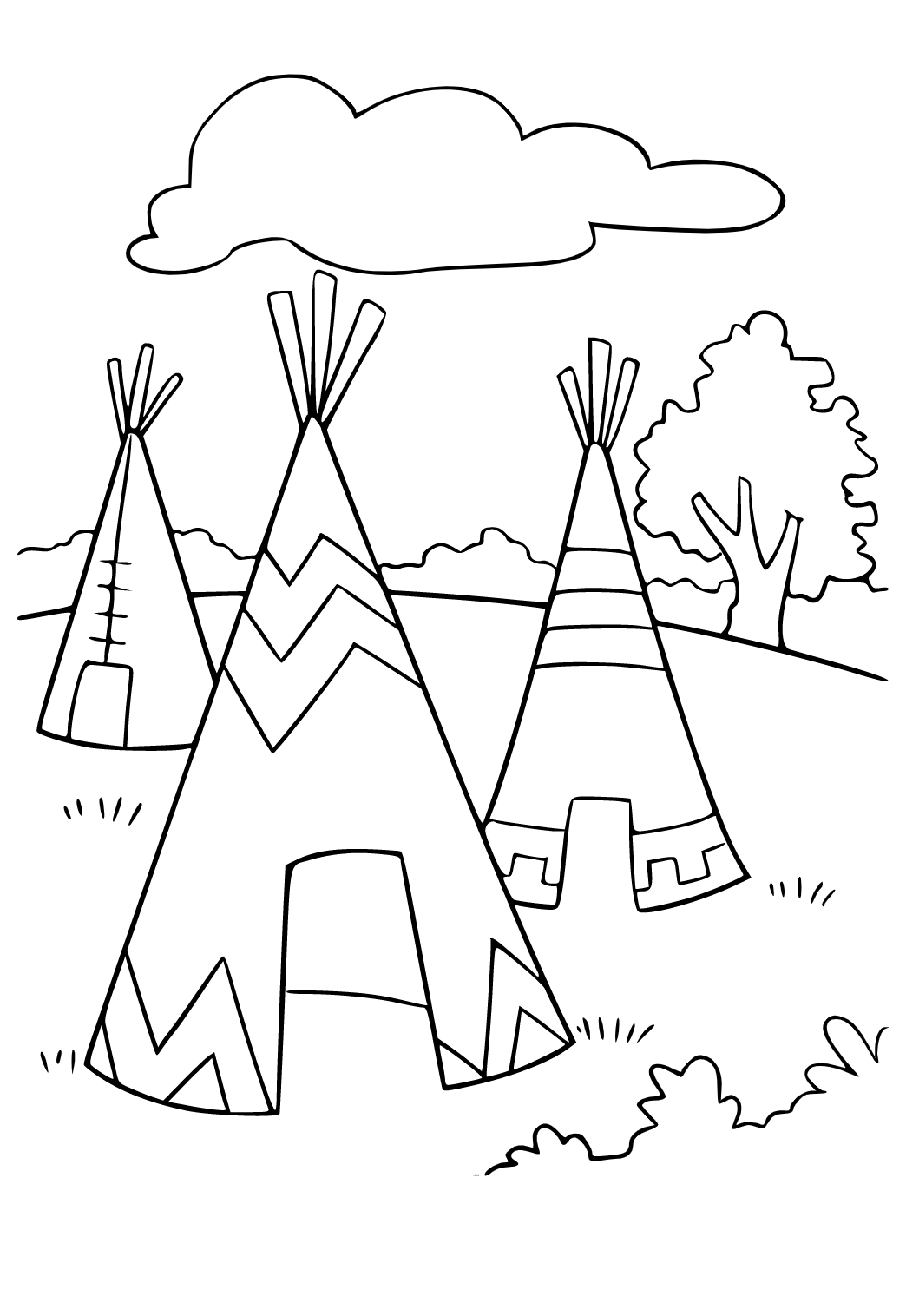 Free printable thanksgiving tipi coloring page sheet and picture for adults and kids girls and boys