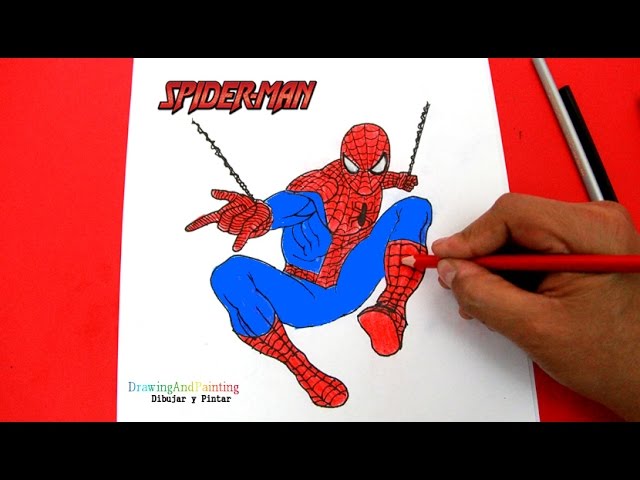 How to draw spideran step by step cão dibujar y pintar al increãble hobre araãa