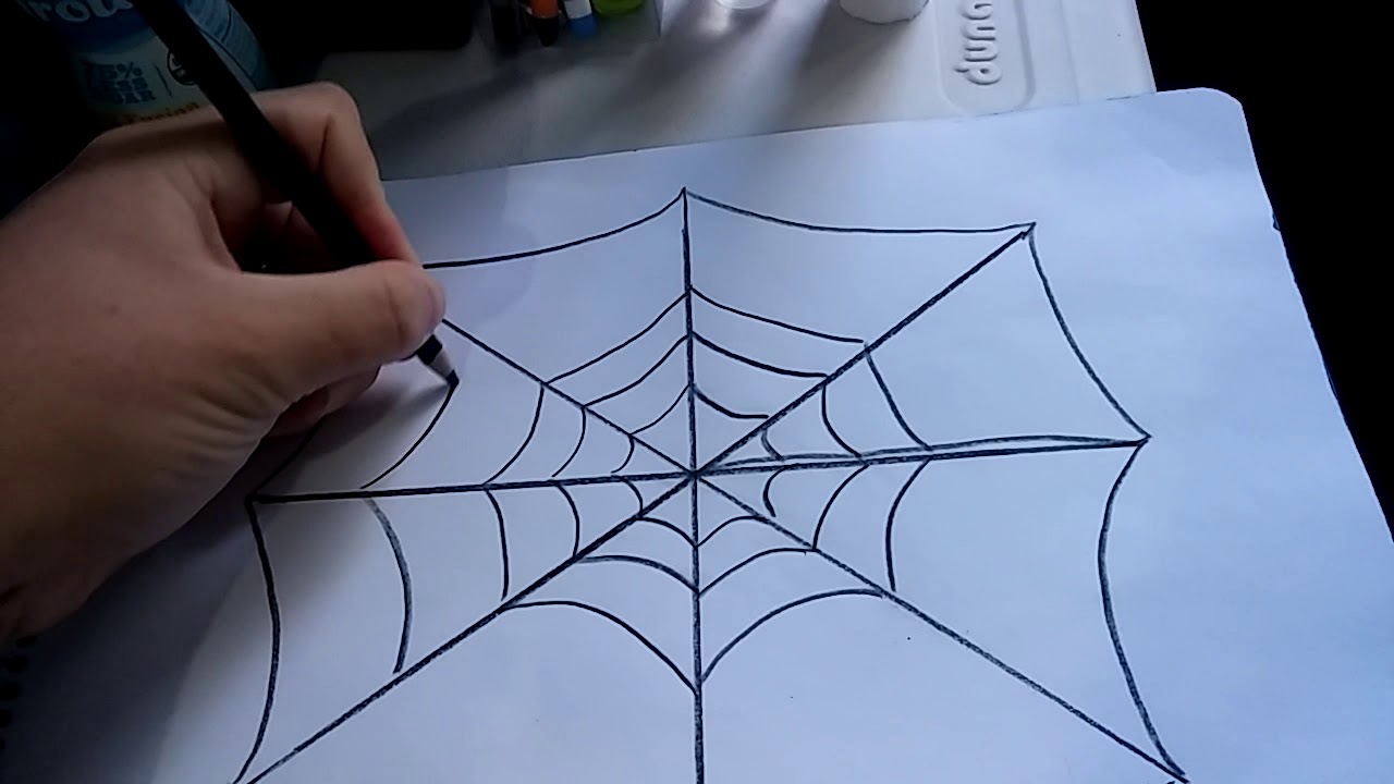 O dibujar telaraãas how to draw spider web ð