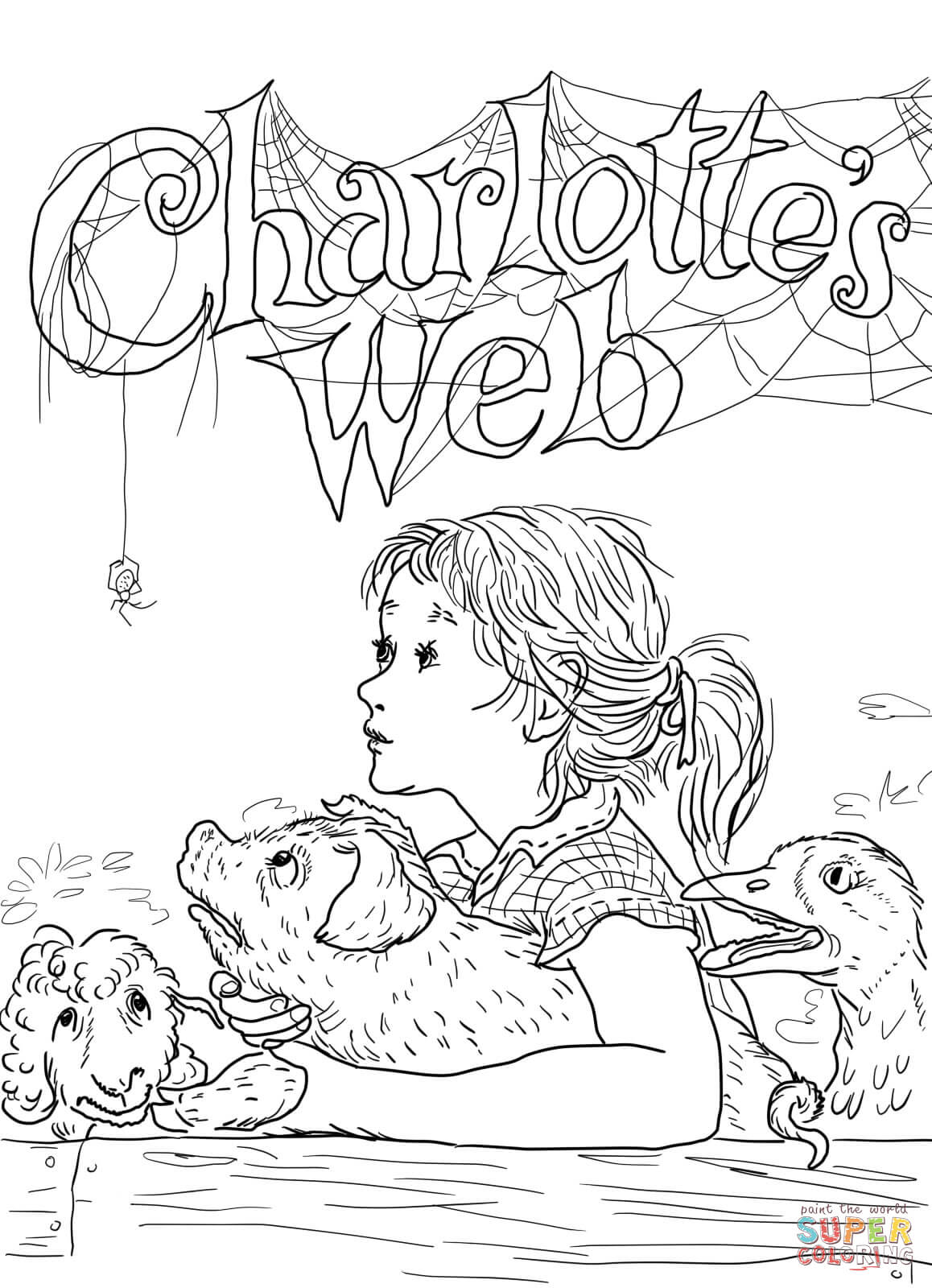 Free free charlotte s web coloring pages download free free charlotte s web coloring pages png images free cliparts on clipart library