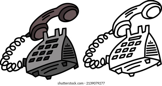 Old phone vector image coloring book stock vector royalty free