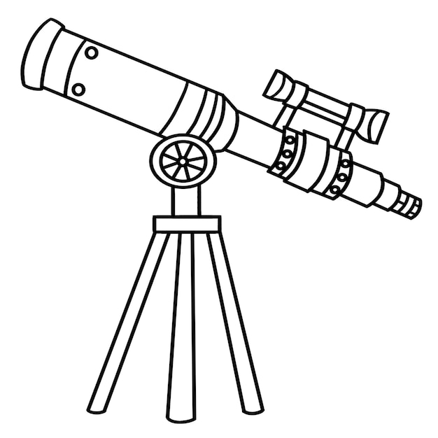Premium vector telescope isolated coloring page for kids