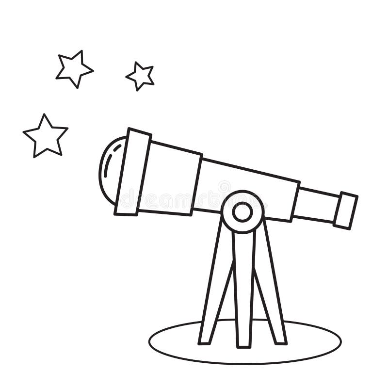Telescope coloring stock illustrations â telescope coloring stock illustrations vectors clipart