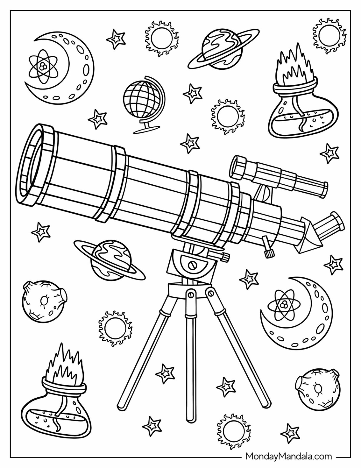 Science coloring pages free pdf printables