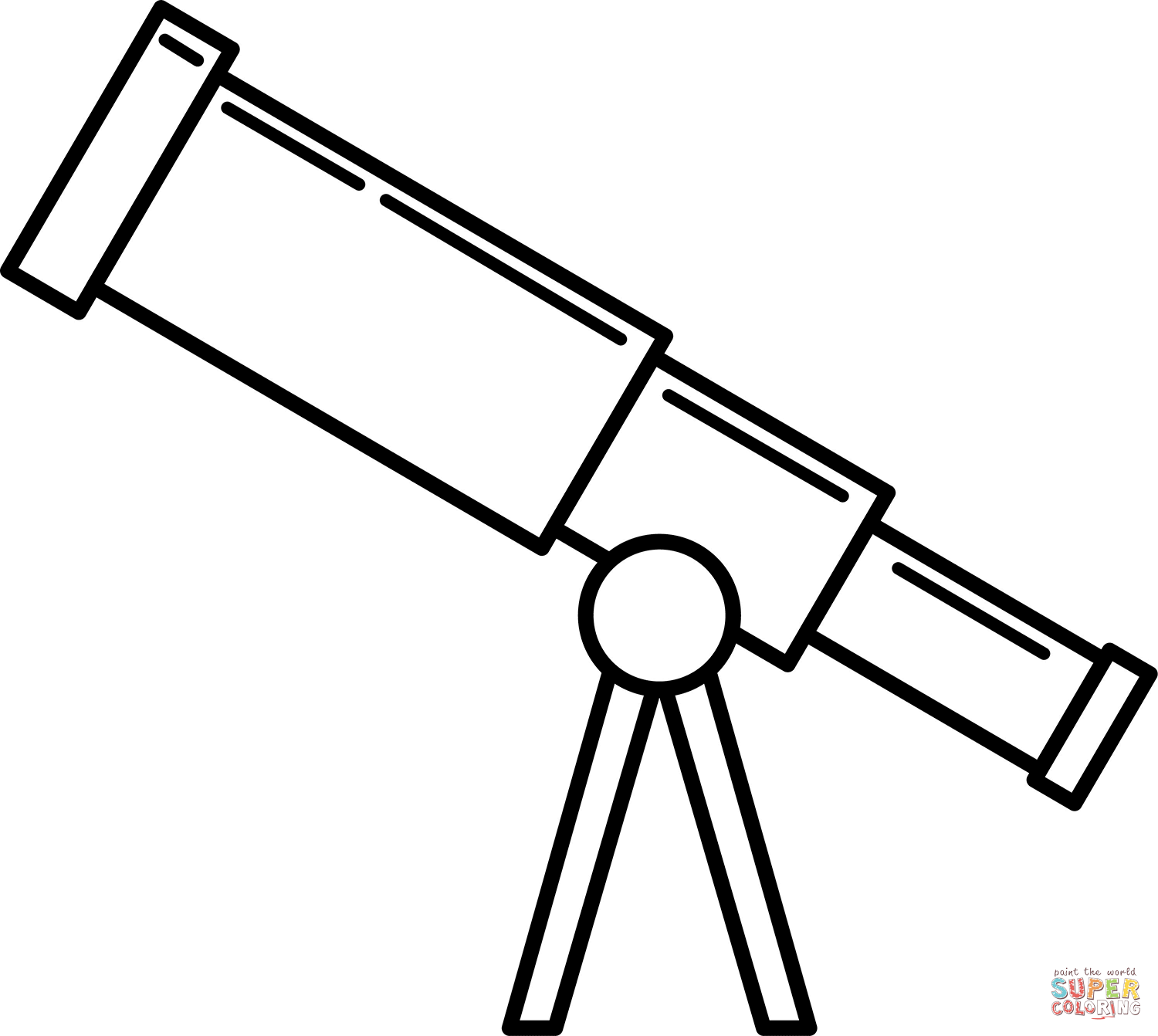 Telescope coloring page free printable coloring pages