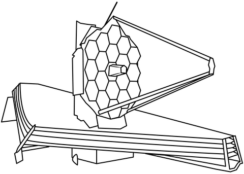 James webb space telescope coloring page free printable coloring pages