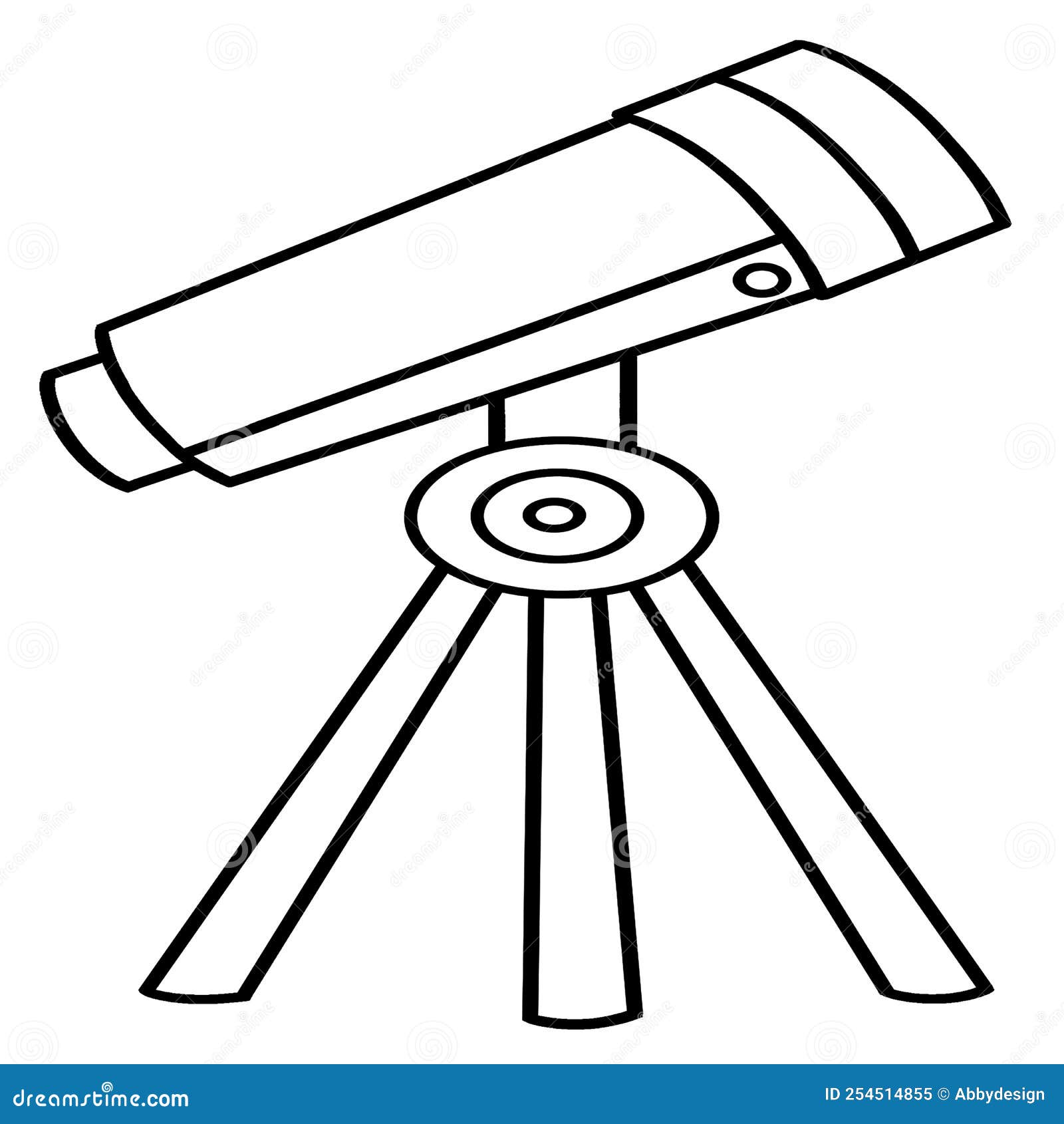 Telescope isolated coloring page for kids stock vector