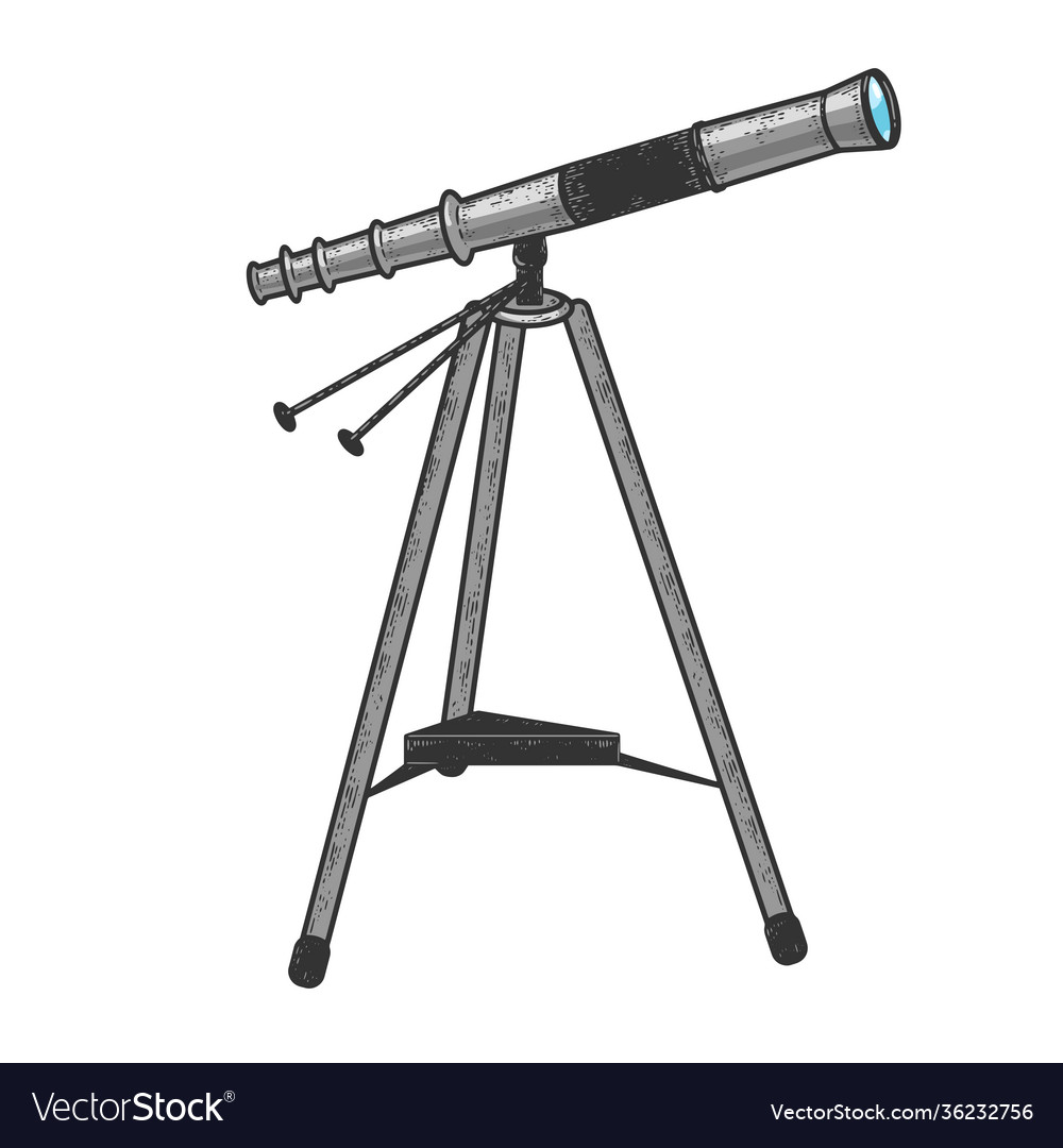 Telescope color sketch royalty free vector image