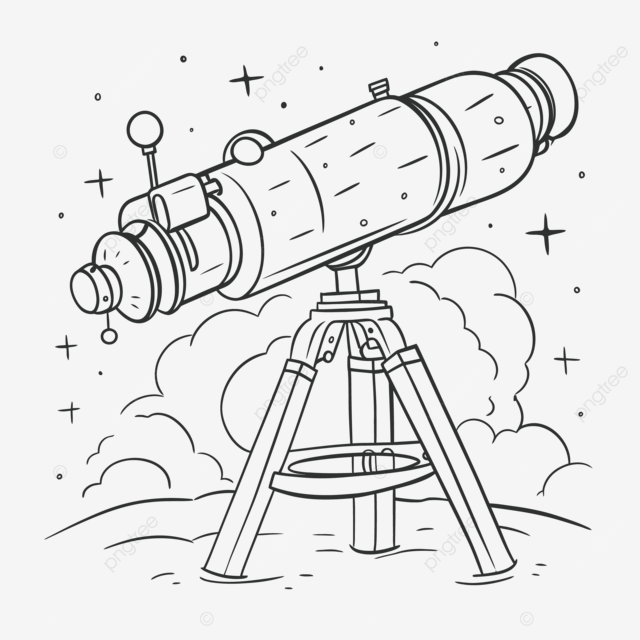 Telescope for coloring page isolated on white outline sketch drawing vector wing drawing ring drawing color drawing png and vector with transparent background for free download