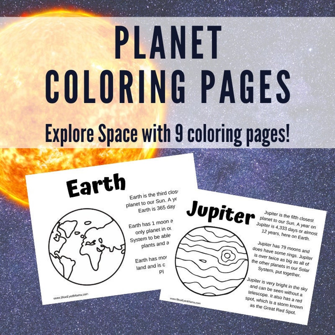 Planet coloring pages and fact sheets pluto included solar system printables