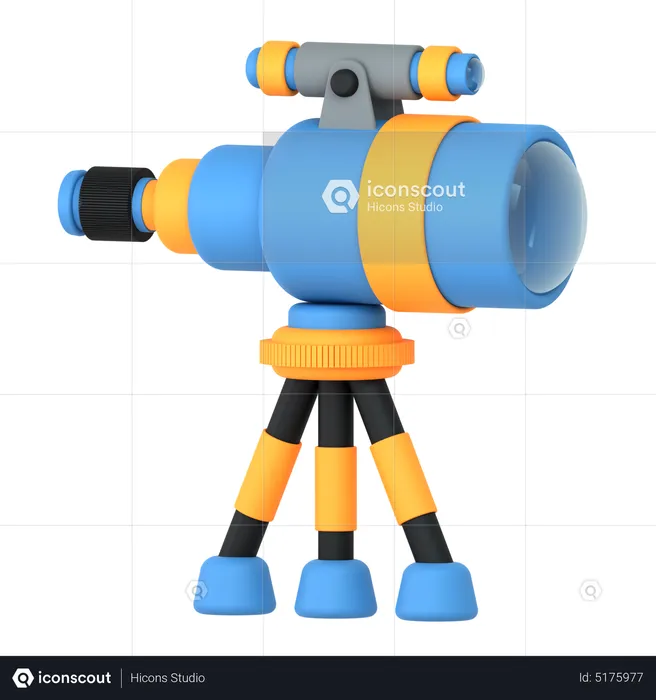 Telescope d icon download in png obj or blend format