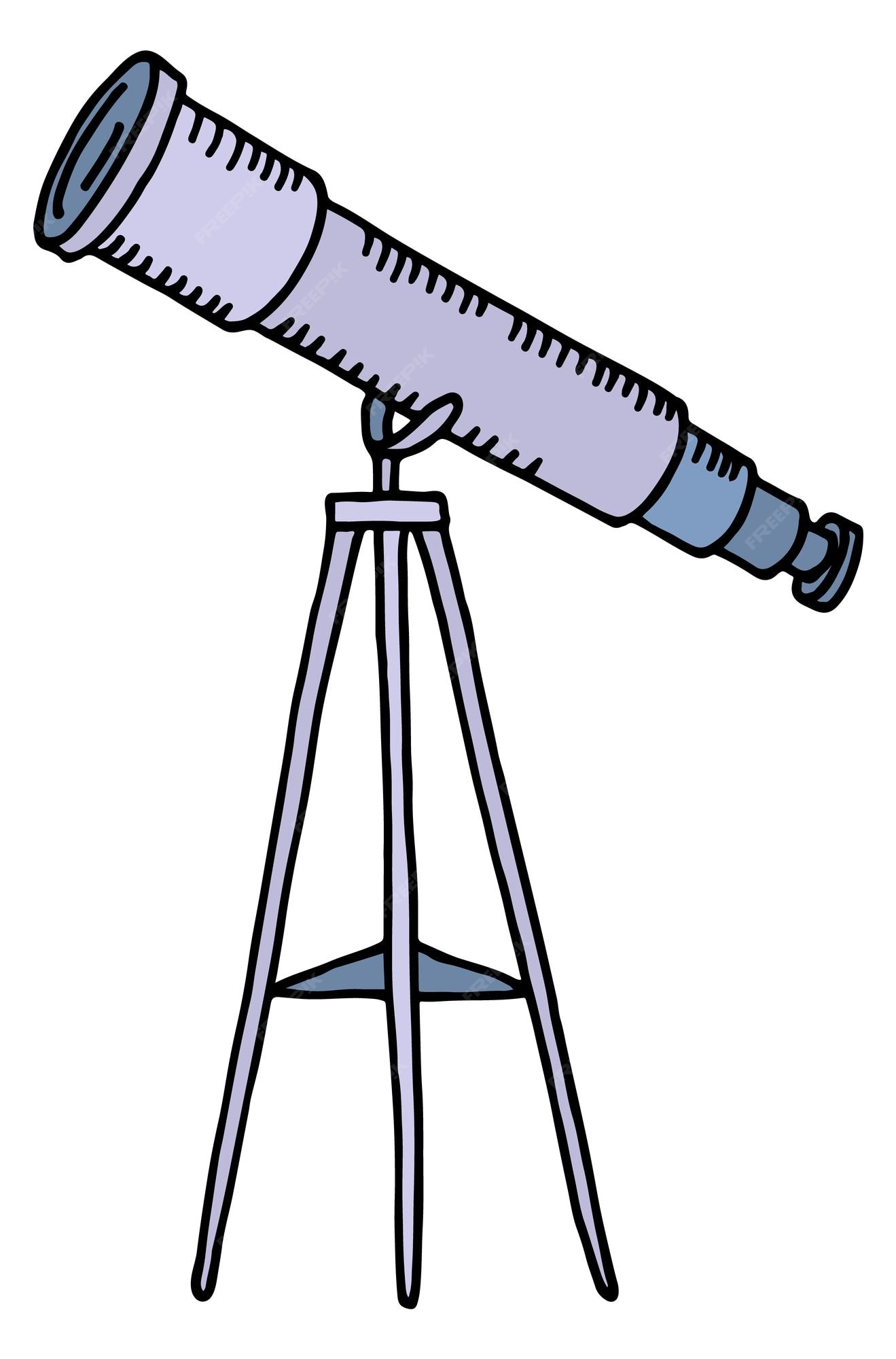 Premium vector telescope icon astronomy science tool color doodle