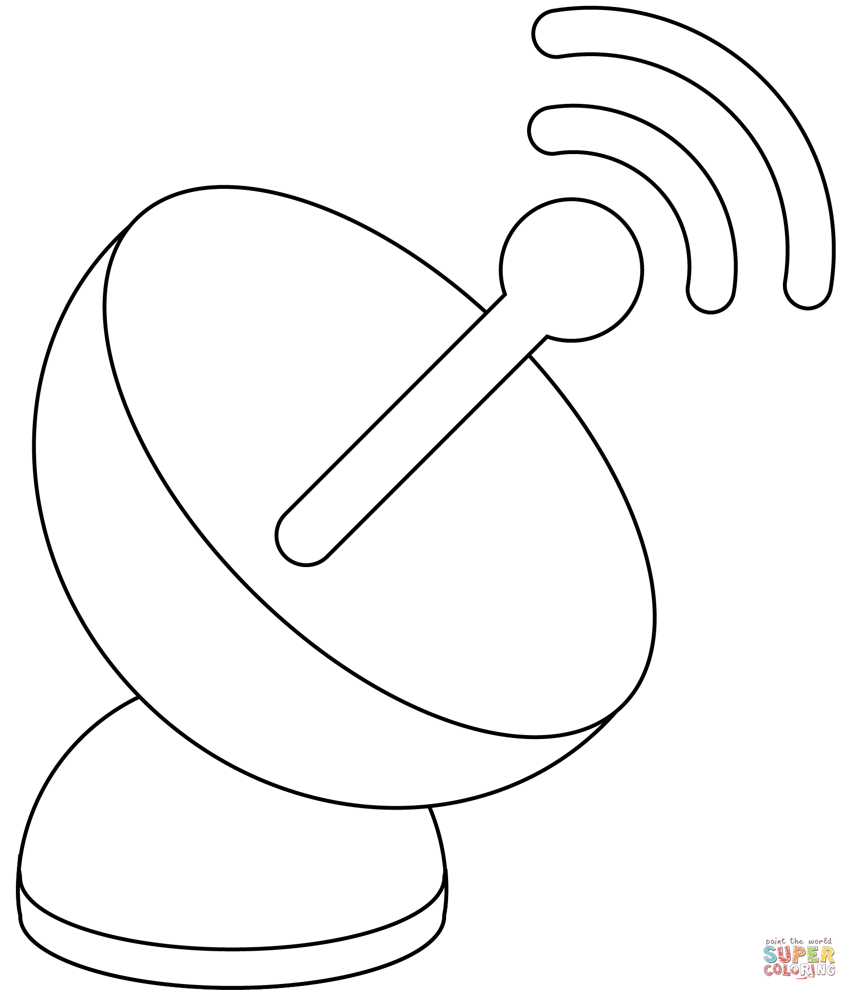 Satellite antenna emoji coloring page free printable coloring pages