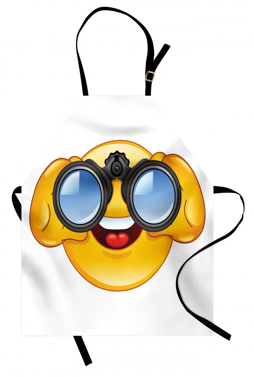 Emoji apron smiling face and telespe