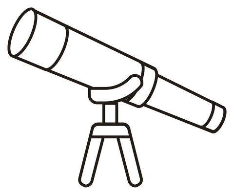 Telescope coloring page free printable coloring pages