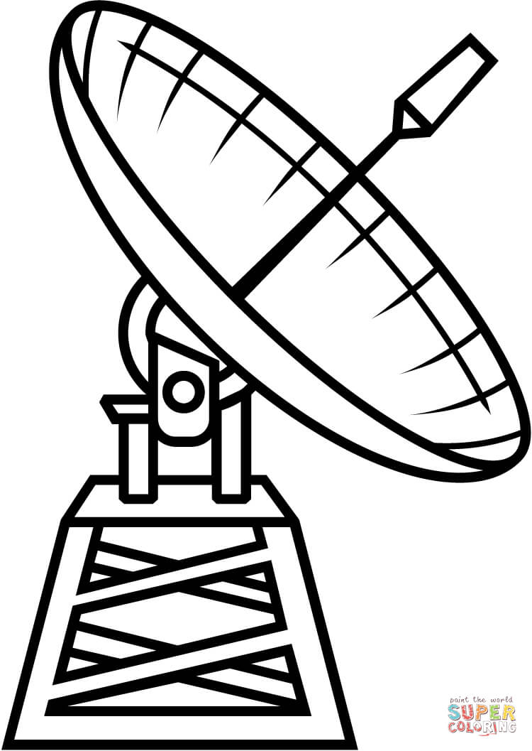 Radio telescope coloring page free printable coloring pages