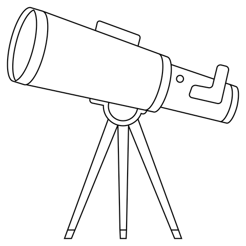 Telescope coloring page free printable coloring pages