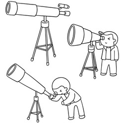 Telescope doodle discover vector images