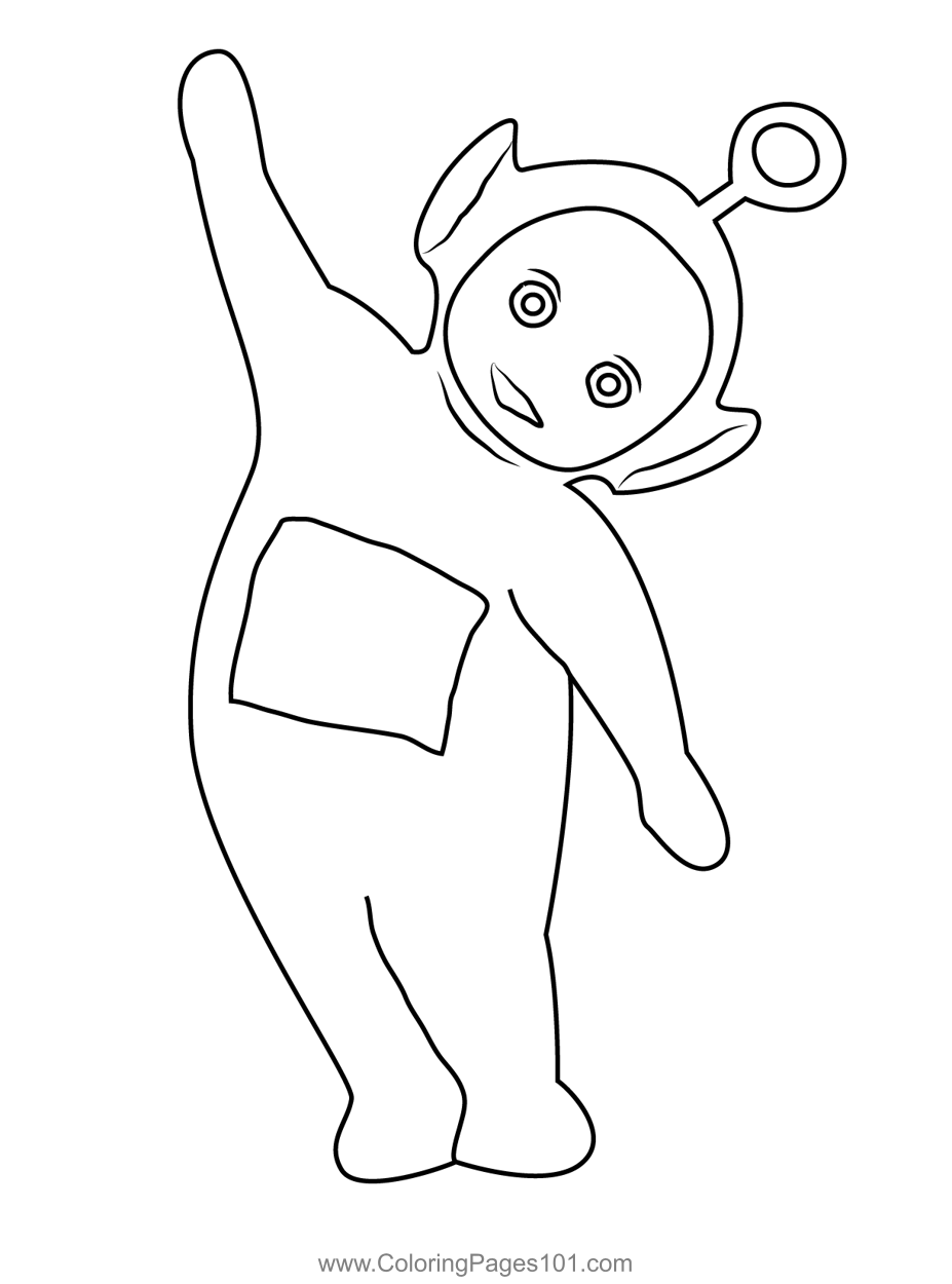 Happy po coloring page for kids