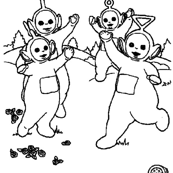 The teletubbies high five coloring page color luna