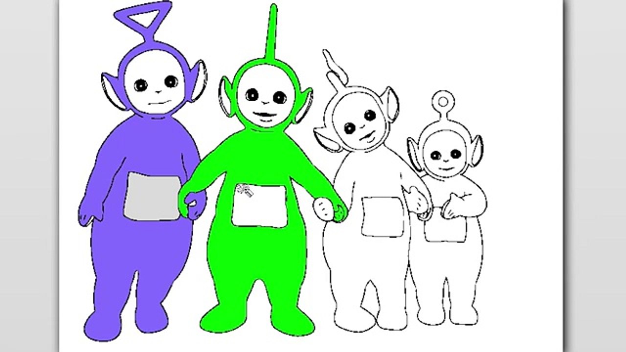 Learn colours for children with teletubbies colouring pages