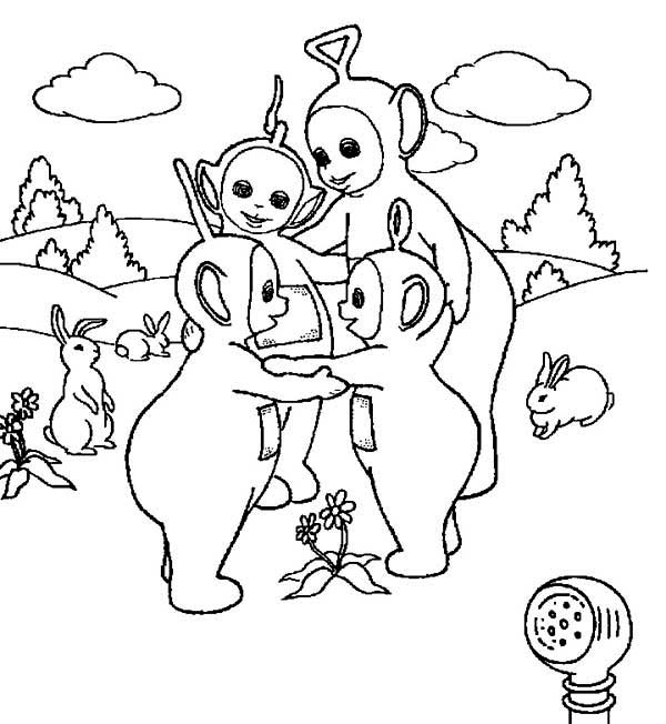 The teletubbies love each other coloring page color luna