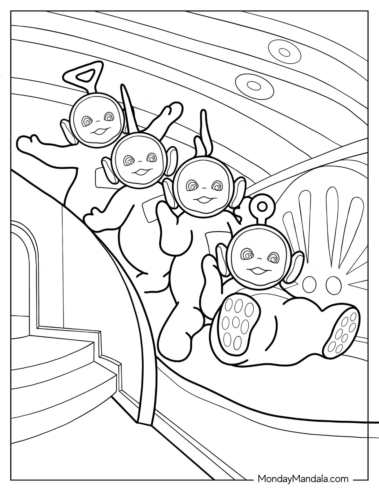 Teletubbies coloring pages free pdf printables