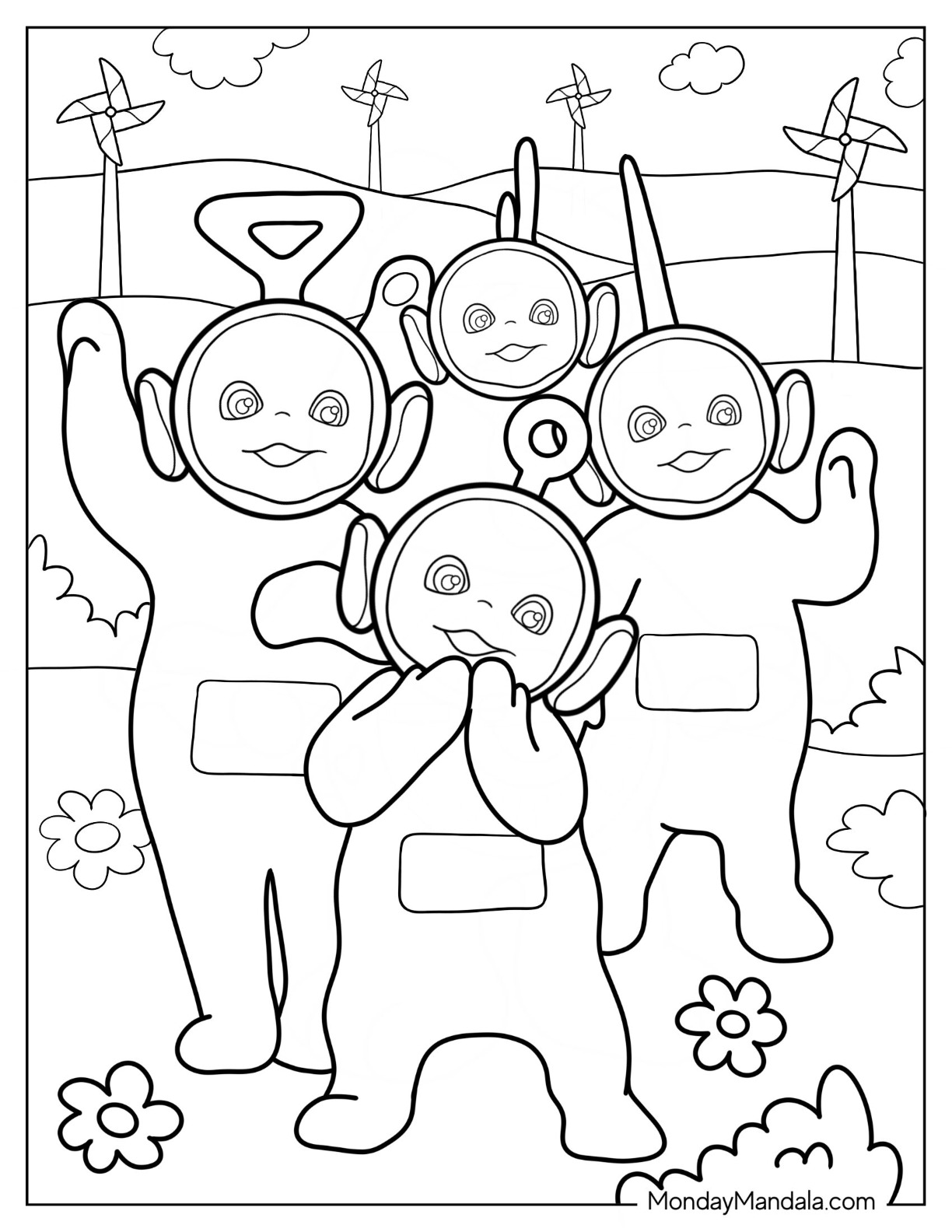 Teletubbies coloring pages free pdf printables