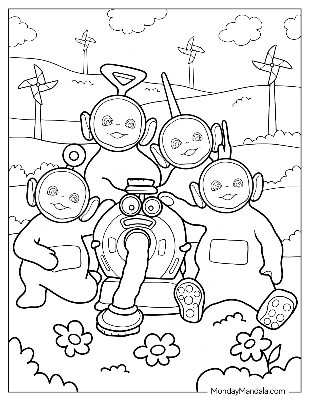 Teletubbies coloring pages free pdf printables