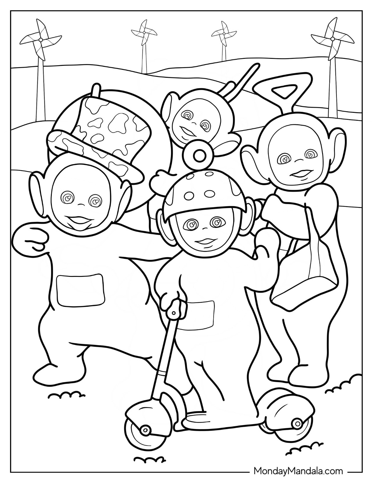 Teletubbies coloring pages free pdf printables