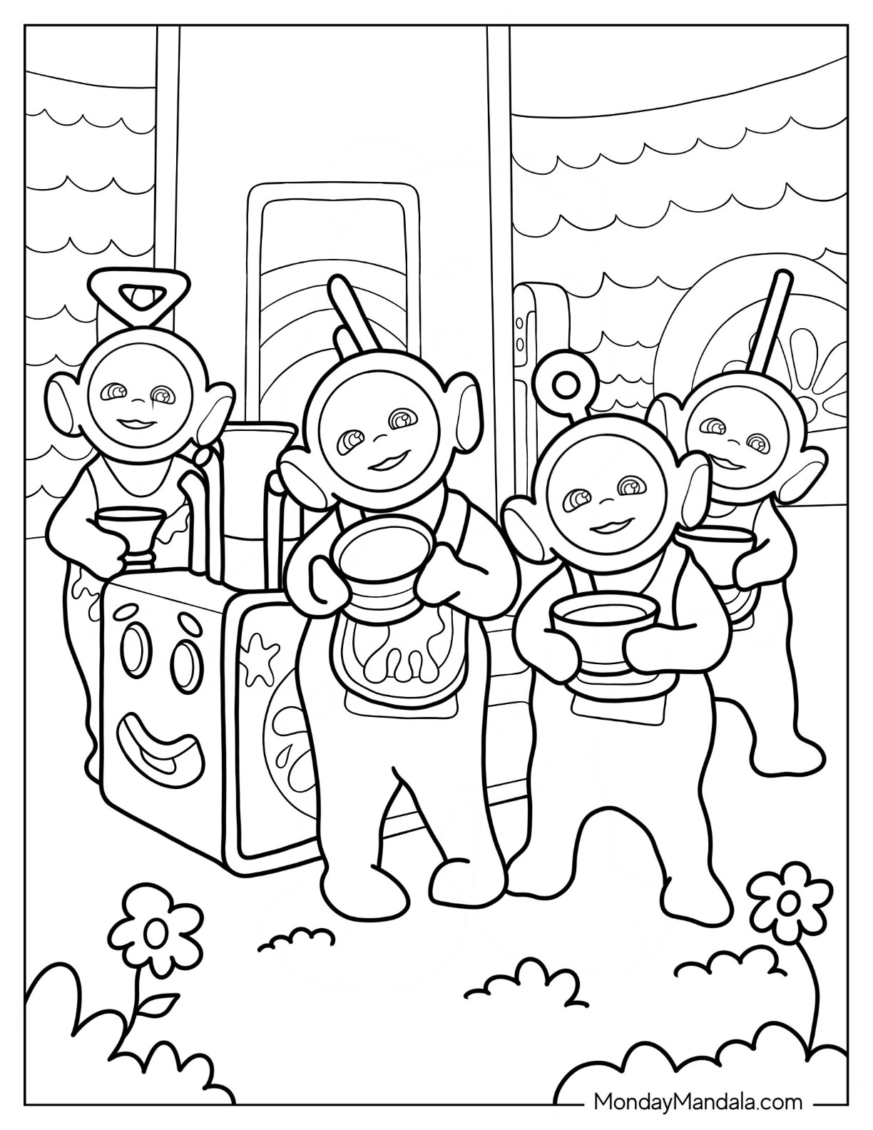 Teletubbies coloring pages free pdf printables