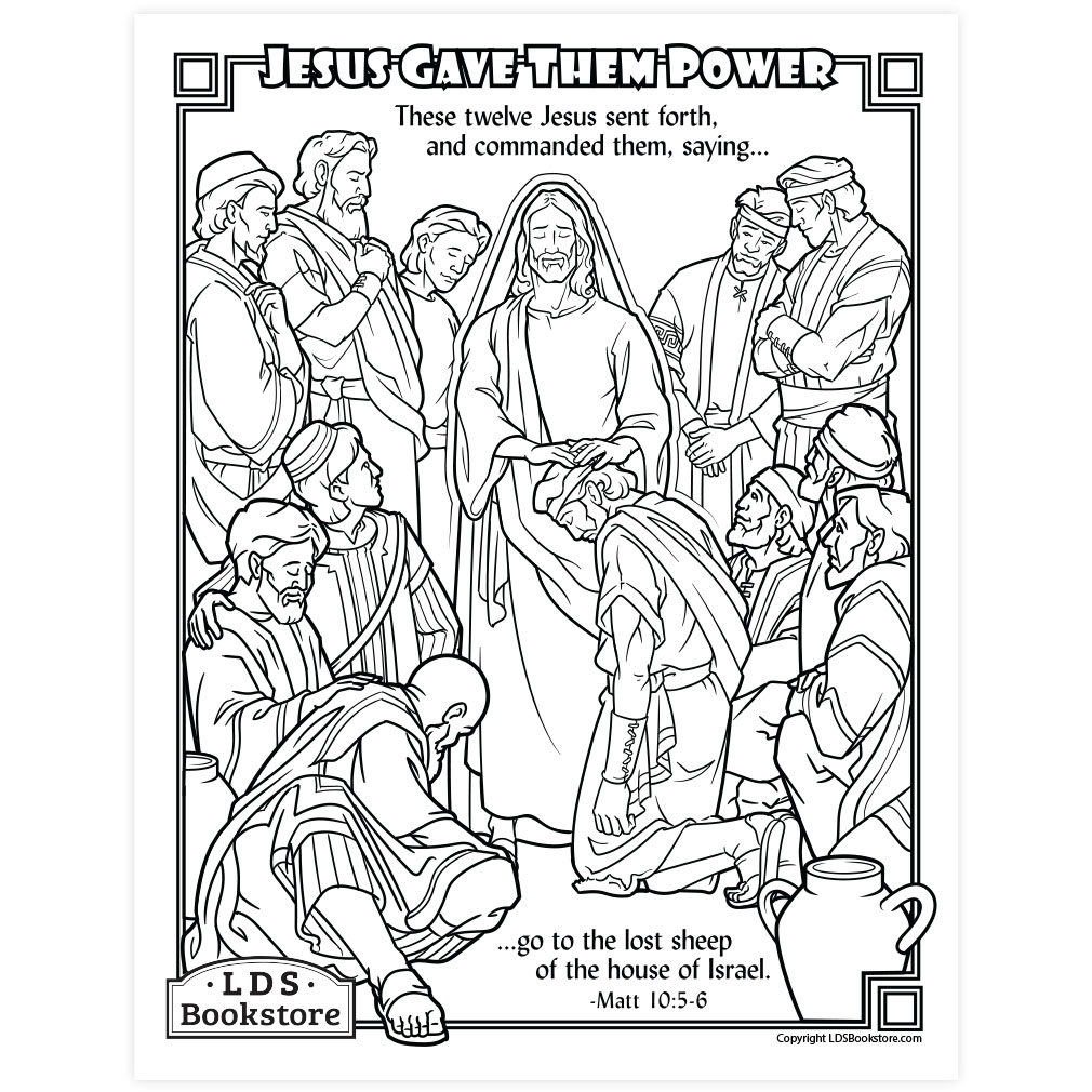 Jesus calls the twelve to preach bless coloring page