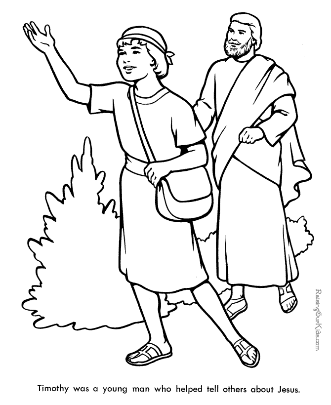 Timothy bible coloring page