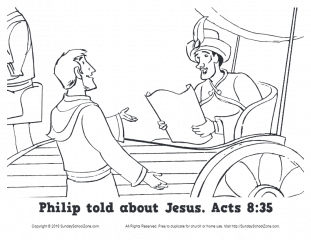 Philip told about jesus coloring page on sunday school zone