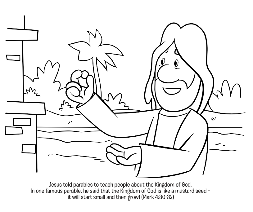 Parable of the mustard seed coloring page
