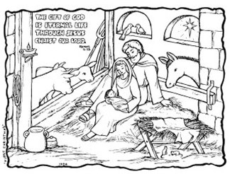 Christmas nativity free colouring pages for kids paper gifts for estefany