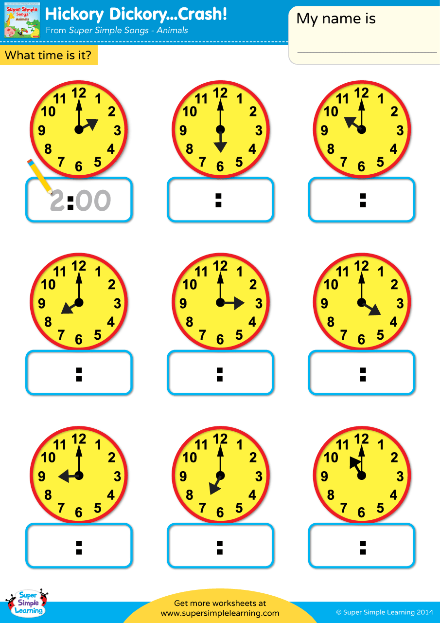 Hickory dickorycrash worksheet