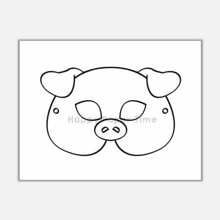 Pig mask paper coloring craft