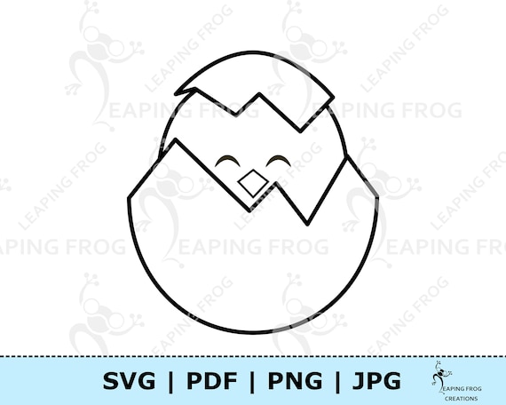 Easter chick coloring page jpg pdf svg png baby chick clipart digital download black and white outline coloring book chick hatching egg