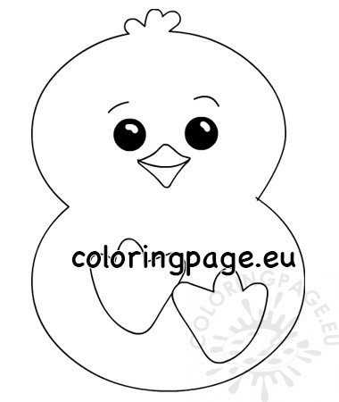 Print preschool cute little easter chick coloring page