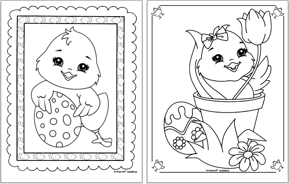 Free printable easter chick coloring pages for kids