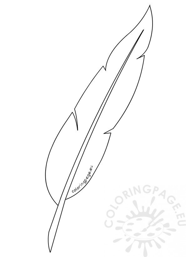 Indian feather template coloring page