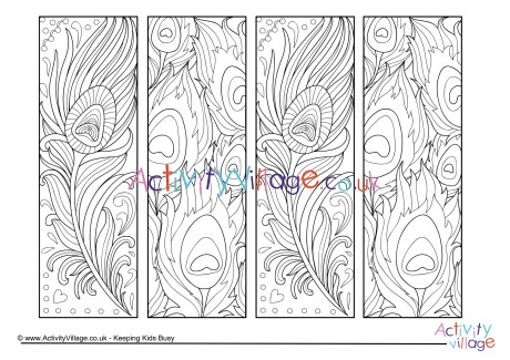 Peack feather louring bookmarks