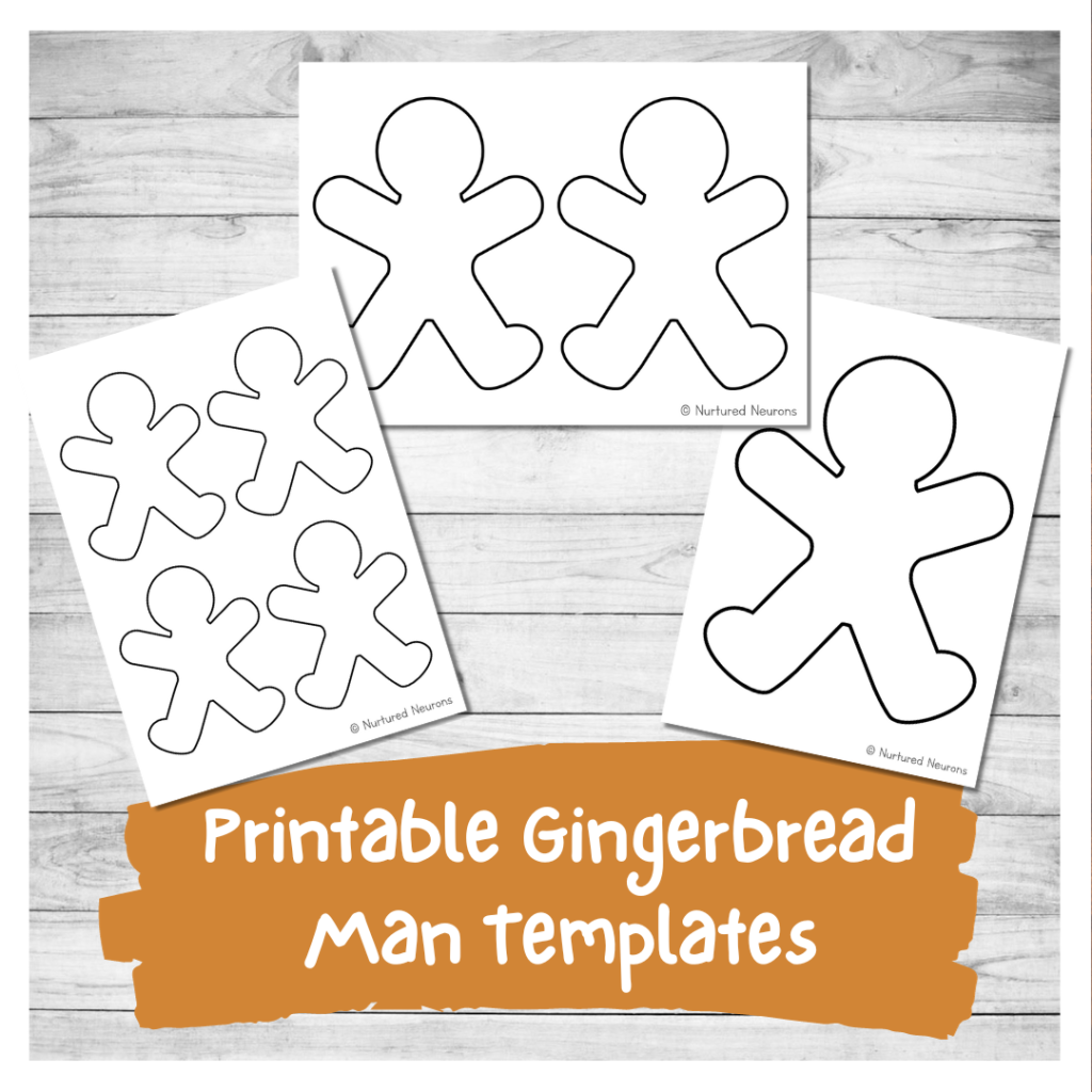 Printable gingerbread man templates different sizes