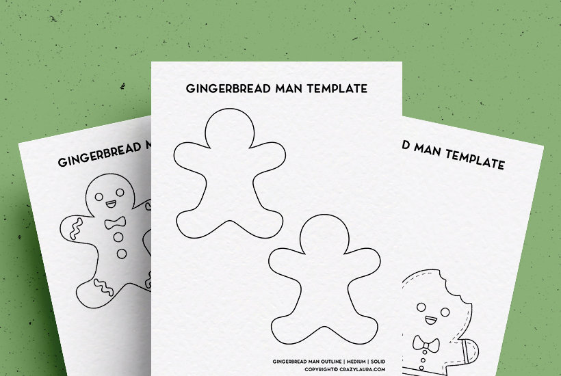 Free gingerbread man template coloring pages for