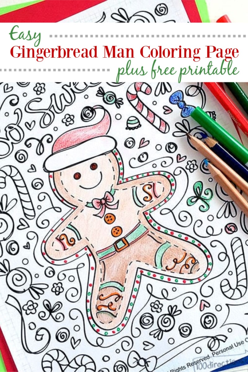 Gingerbread man coloring page