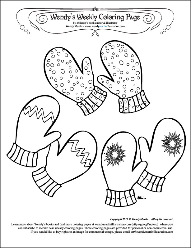 Mittens coloring pages