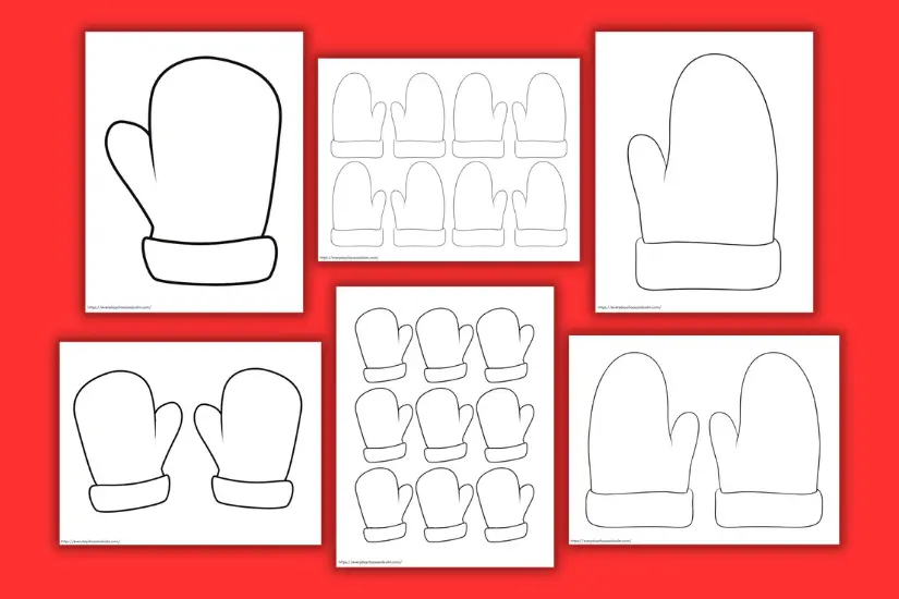 Free printable mitten template for crafts