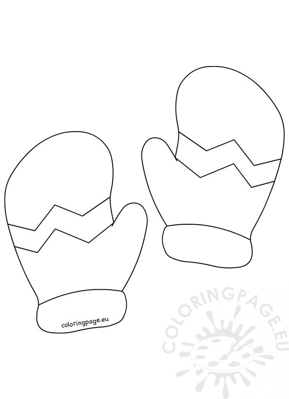 Mittens pattern small printable coloring page