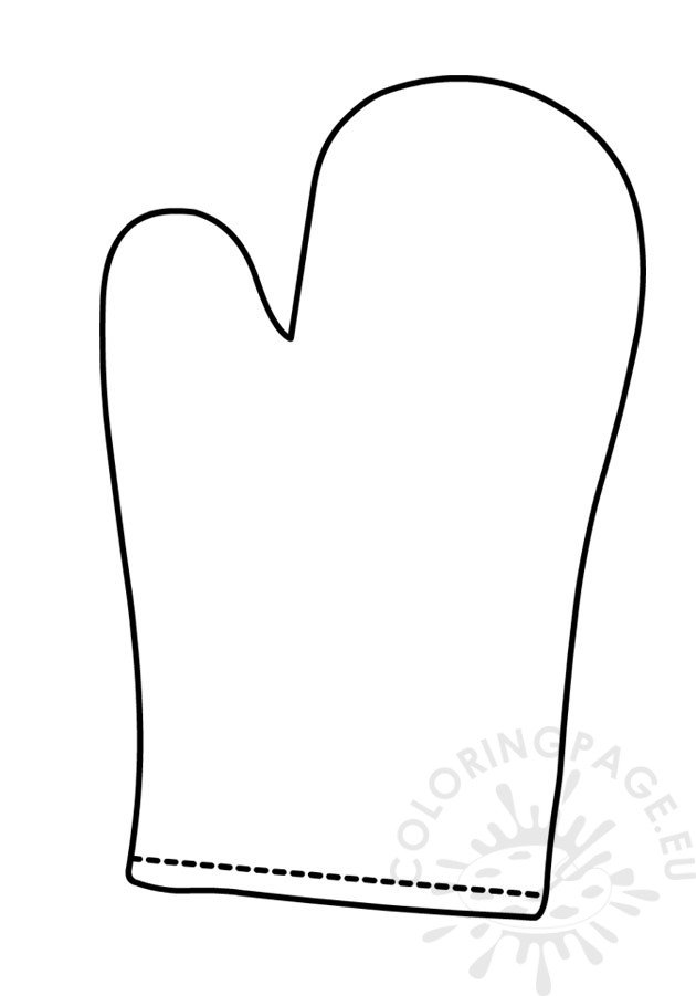 Oven mitt template coloring page